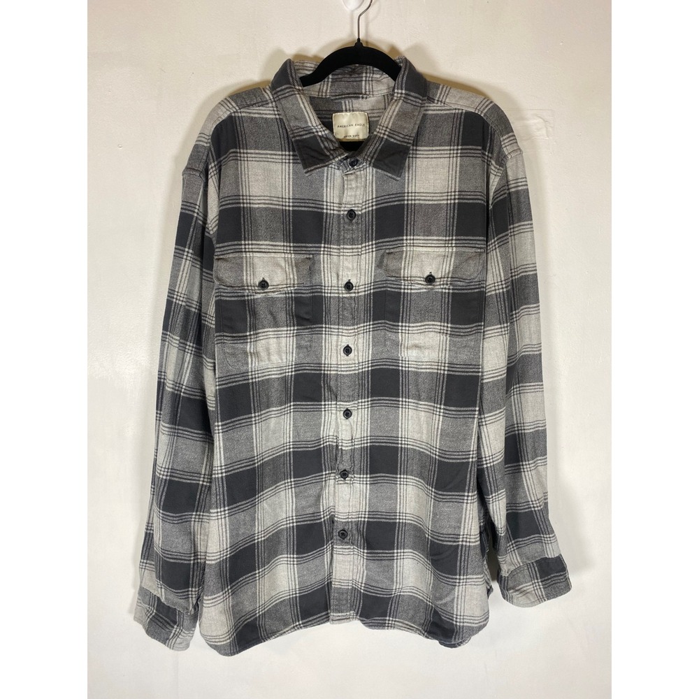 American Eagle Super Soft Plaid Flannel Button Up Shirt XXL‎ Cotton Csual Cozy